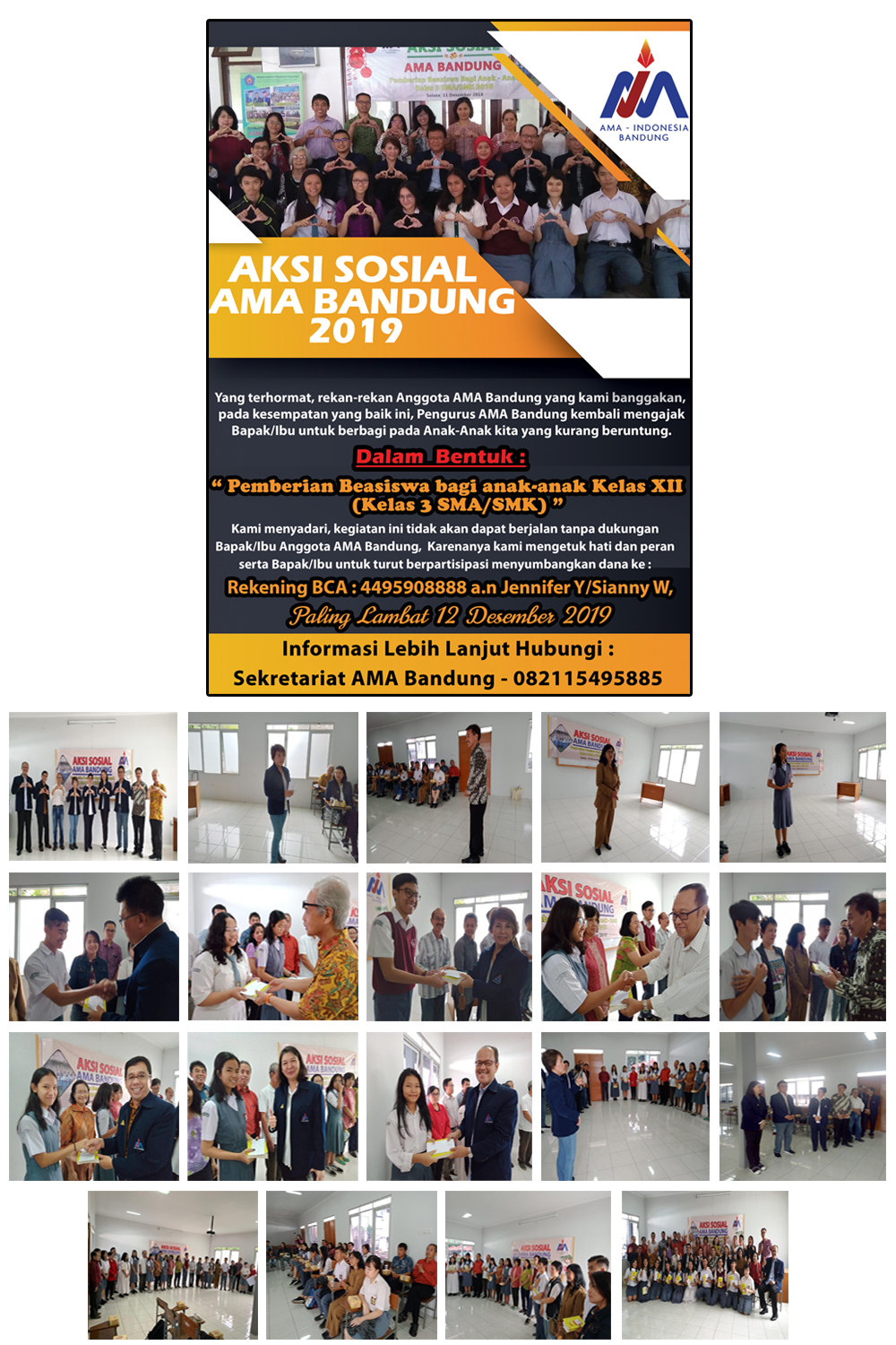 Kegiatan Aksi Sosial AMA Bandung bulan Desember
