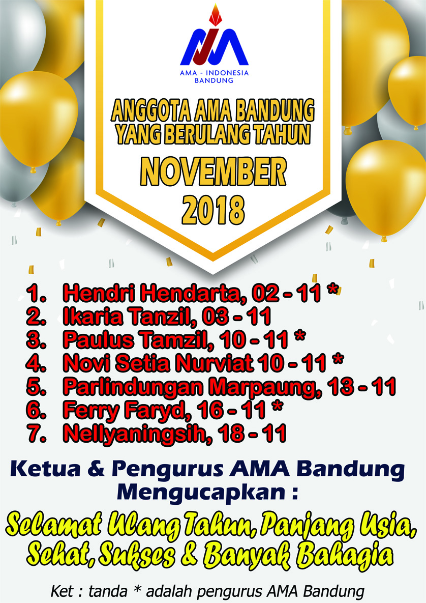 Anggota AMA Bandung yang Berulang Tahun Bulan November